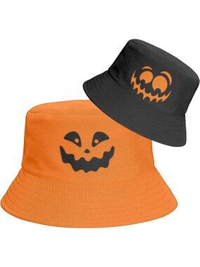 Unisax Mz-Oringe Funny Reversible Halloween Packable Outdoor Sun Bucket Hat